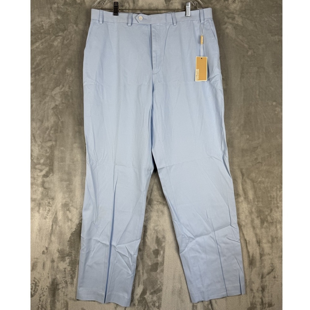 Y2K Michael Kors Men's Light Blue Cotton Dress Pants Size 36W x 32L NWT